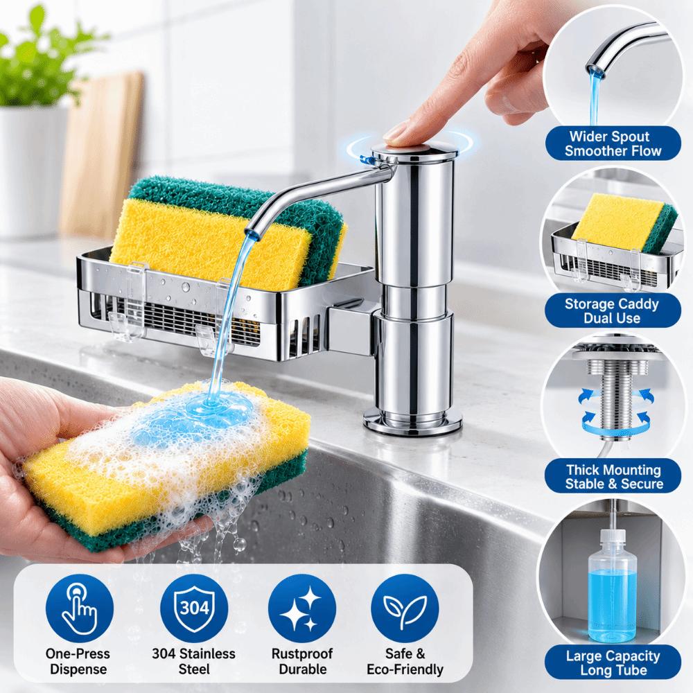 Aluminum Sink Soap Dispenser Extension Tube Countertop Soap Dispenser Kitchen