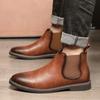 Fashion Mens Business Casual Leather Boot 2025 Autumn Fashion Chelsea Boots Brand British Style Short Boots Men Ankle Dress Shoes Botas