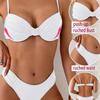 2026 Sexy Bikini Export Women's Separate Swimsuit Steel Support Pure Color Women's Dress