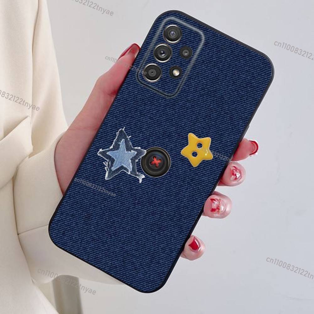 Jeans Cowboy Denim printed Phone Case For Samsung S24,21,22,23,30,Ultra,20,Plus,Note,10,9,Black soft silicone case