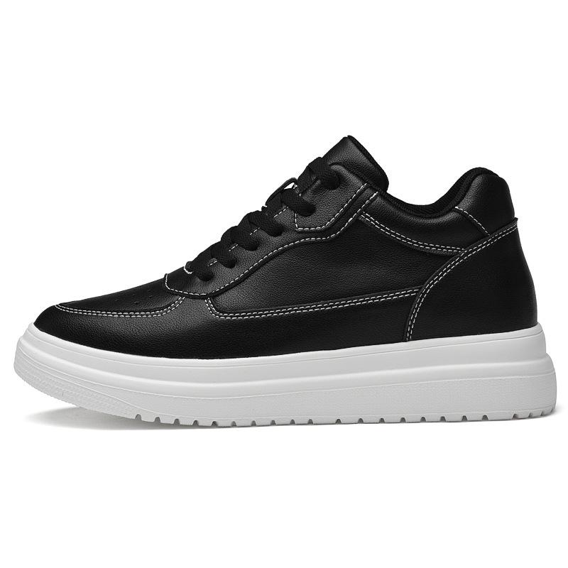 Spring Men's 10cm Height-Boosting Casual White Board Shoes: Comfortable & Versatile