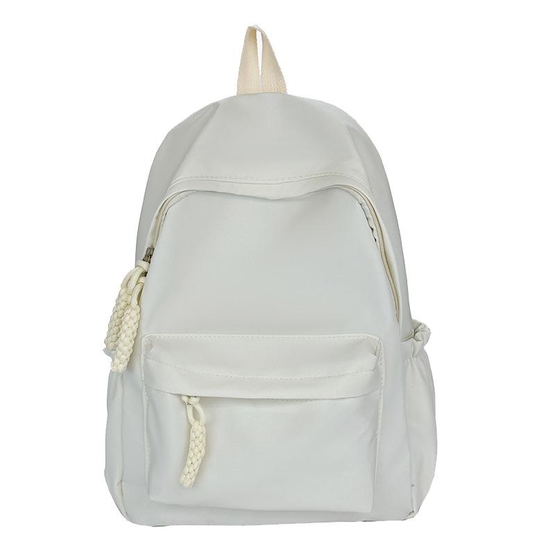 TS JYL laptop bag,Women Student Backpack Korean Style Solid Color Simple Junior High Bag