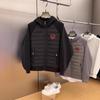 26 Cross-border high-quality trend fashion red and black round badge spring hooded warm light cotton coat men