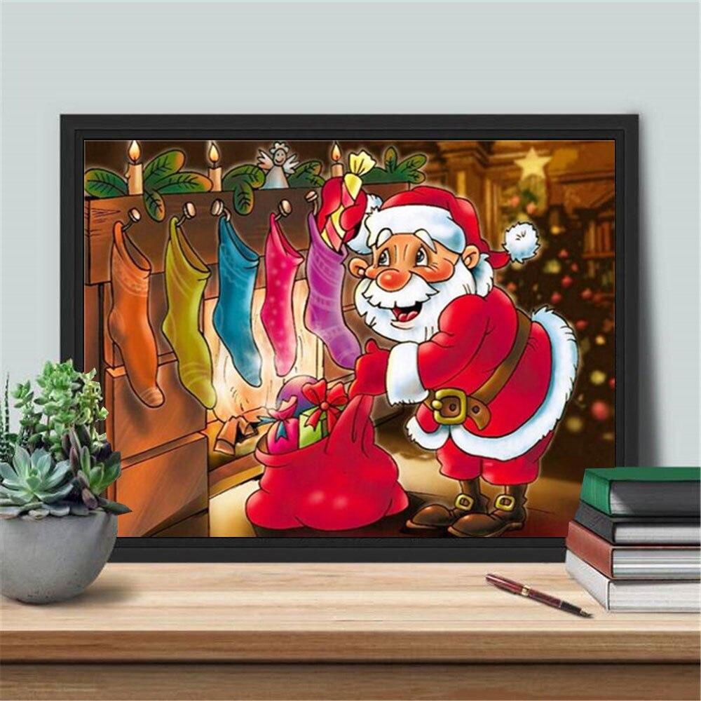 Diamond Embroidery Sale Santa Claus 5D DIY Diamond Painting Christmas Mosaic Cartoon Handicraft Holiday Gift