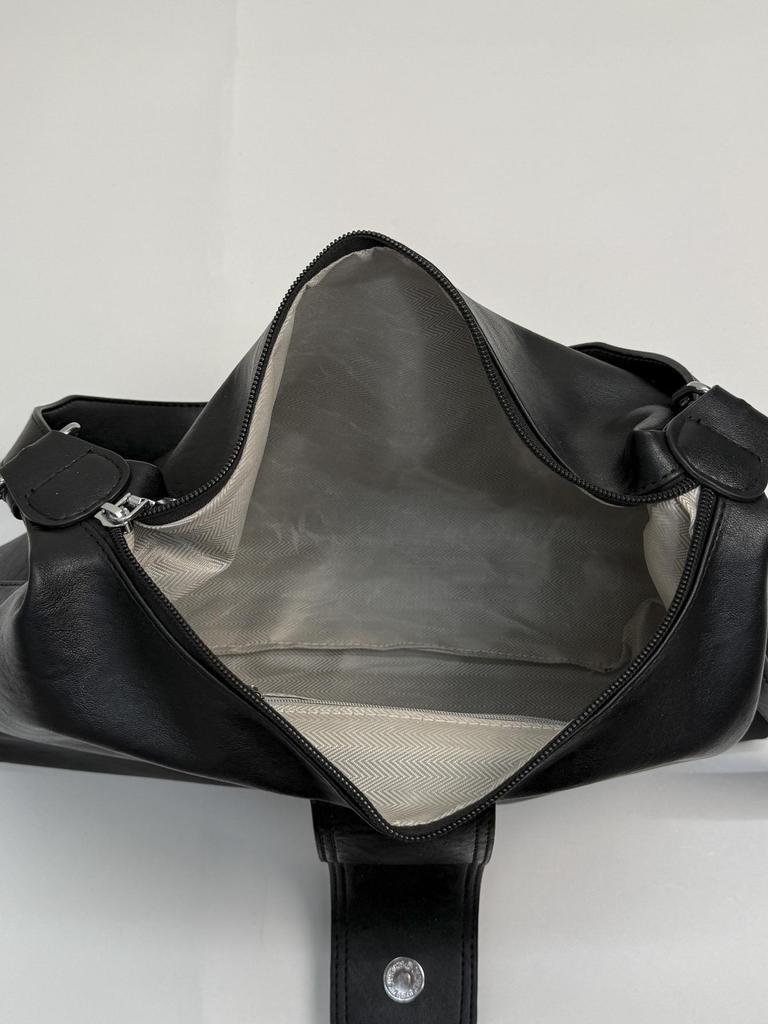 Women's Cross-Border Retro Motorcycle Bag with Rivet Decor & Belt Buckle - Stylish Single Shoulder Underarm Handbag