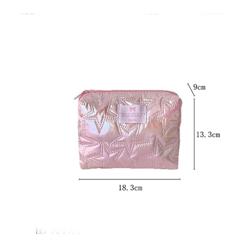 Korean Style Star Pattern Makeup Brush Bag Large Capacity Pencil Case for Students  Aesthetic Cosmetic Organizer Travel Pouch