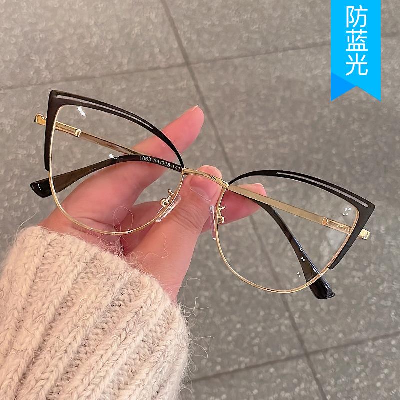 Cat Eye Shape Woman's Eyeglasses European American Stylish Women's Glasses Blue Light Blocking Eyeglass Frame