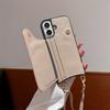 Applicable To Iphone16promax Crossbody Lychee Pattern 12pro Ring Fishtail Lanyard Card Function Protective Case