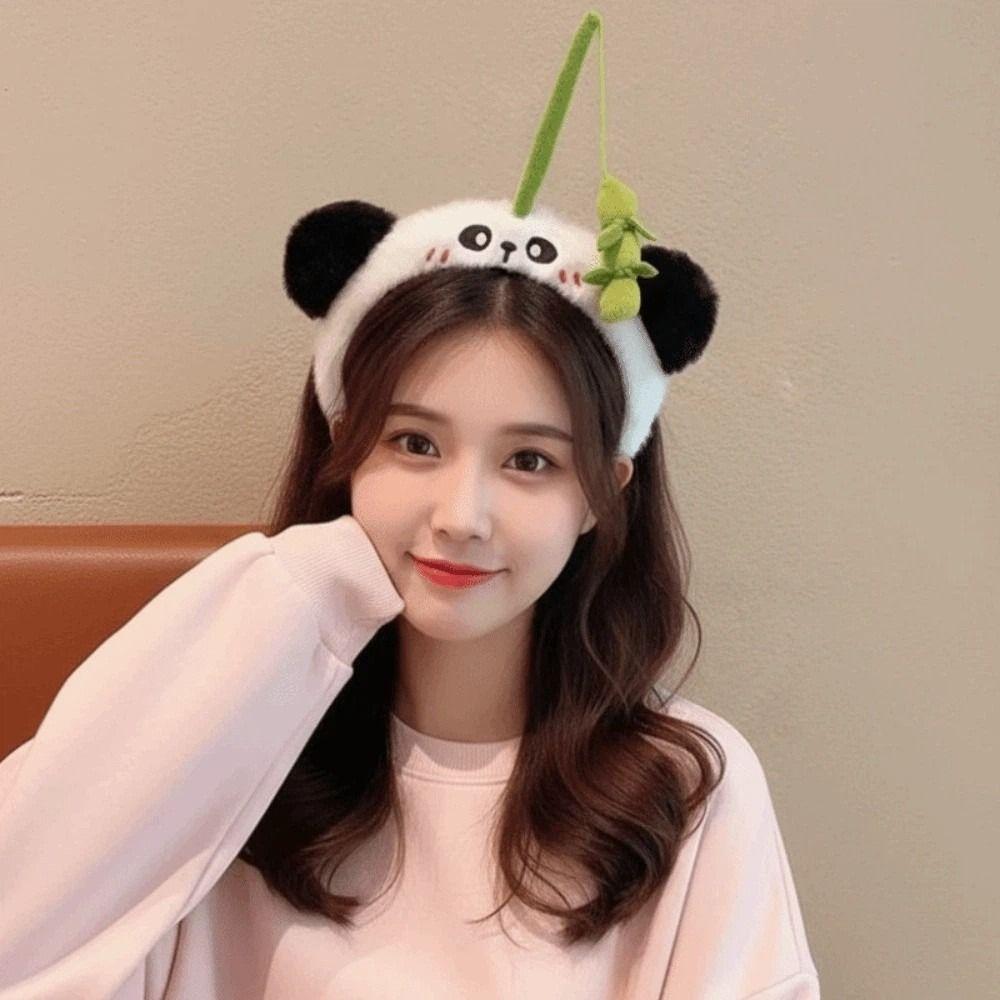 Hair Accessories Cat Fishing Plush Headband Panda Girls Cartoon Hairband Adorable Hair Hoop Party