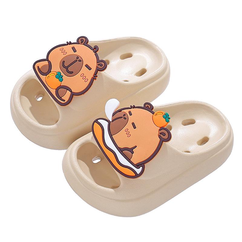Kapibara Summer Children's Water-Draining Sandals Boys and Girls Non-Slip Bathroom Shower Parent-Child Kids Beach Sandals