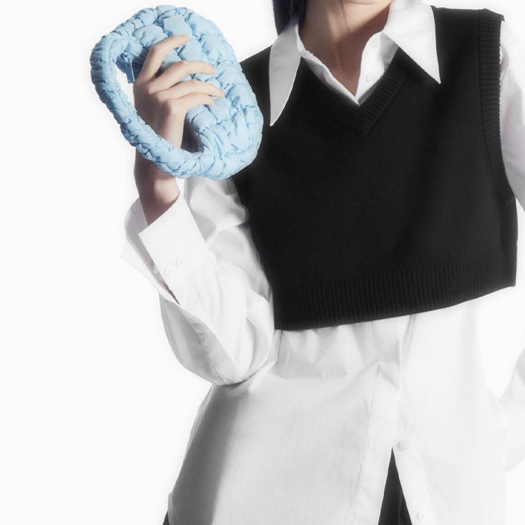 New COS Polyester Cloud Bag, Handbag Regular Women's Light Blue 1218145001