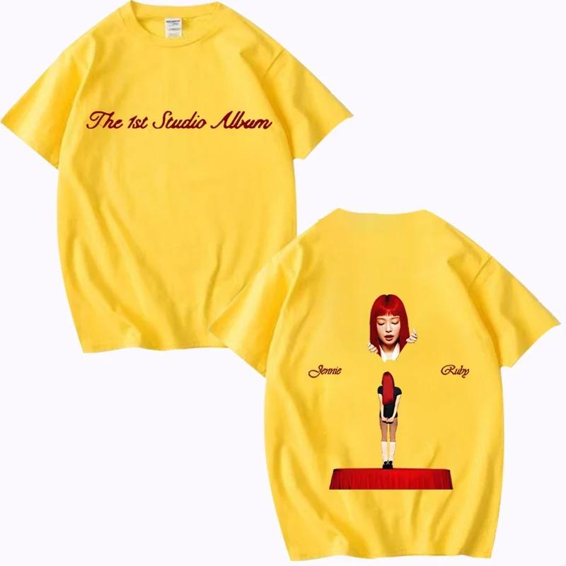 Kpop Jennie Ruby The 1st Studio Album Merch T-shirt Men Women 2026 NEW Fashion Cotton Short Sleeve Print Summer Unisex Tops