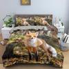 Animal Fox Bedding Set King Queen Size 3D Lovely Orange Fennec Fox Duvet Cover For Kids Teens Adults Bedroom Decor Quilt Cover