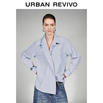 UR Women's Irregular Placket Cotton Shirt
