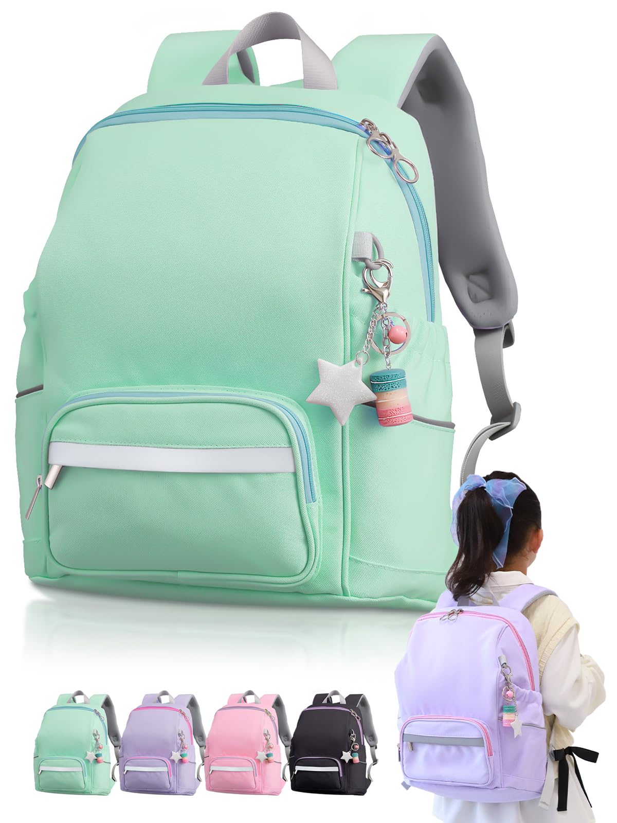 Encore Kids Backpack Kids Backpack for Elementary School School A4 Lightweight [Improves Posture] Girls, Bag, Cute, Size, (Mint) мятный