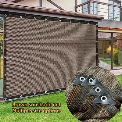 Brown Heavy Duty Balcony Privacy Screen with UV Protection and Weather-Resistant Netting