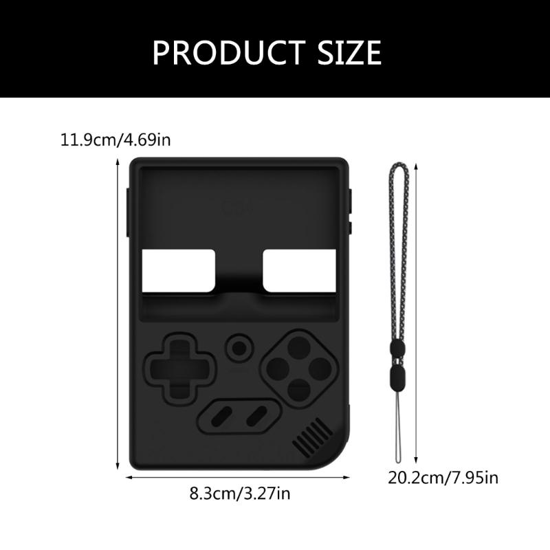 Console Case Silicone Cover Waterproof Soft Case Flexible Skin with Lanyard for RG35XX Plus Gamepad Protector Housing