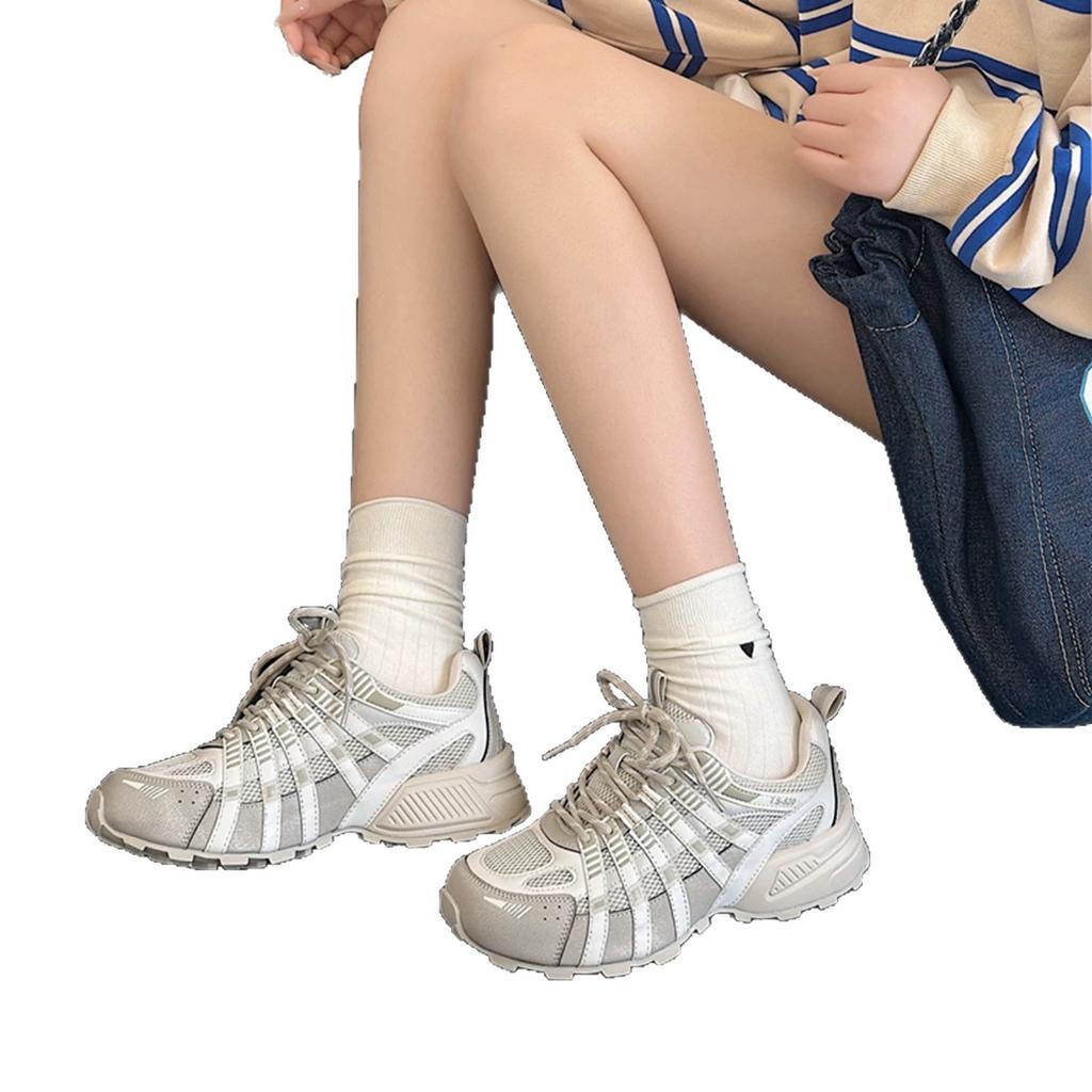 Mesh casual shoes 2025 new fashion versatile comfortable breathable casual soft sole Korean version lace-up women's dad shoes