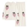 Half Fleece Pajamas Women'S Autumn And Winter Models, Winter Fleece Thickened Warm Coral Fleece Loungewear Strawberry Set