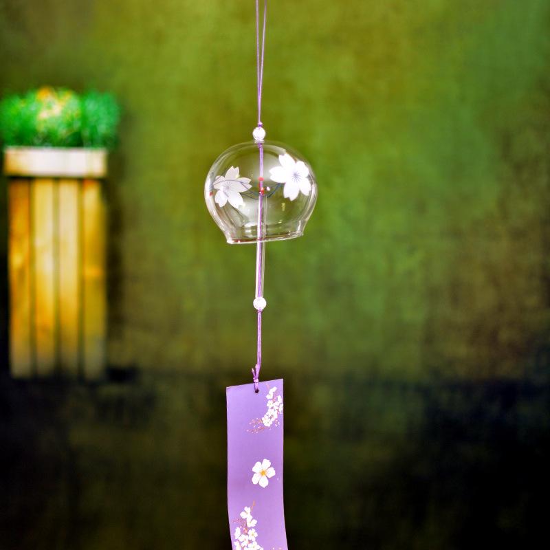 Wind Blossom Cherry Glass Chime Japanese Home Decor Ornament Birthday Gift