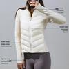 Women's Lightweight Winter White Goose Down Yoga Jacket – Slimming, Windproof Outdoor Sports Coat