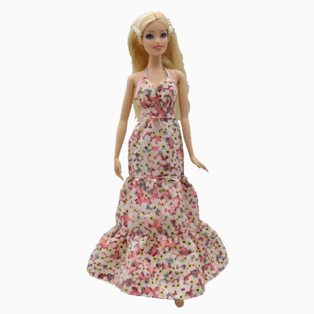 

Handmade Floral Dresses Fashion Girl Dresses Clothes Doll Hanging Neck Skirt for 30cm Doll 6