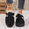 Fashion Buckle Platform Women Snow Boots Winter Comfortable Soft Short Plush Warm Shoes Women 2025 New Solid Color Ankle Boots Woman