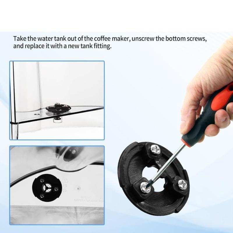 Drain Plug Accessory Set with Screws for Coffee Maker Water Tank to Solve Blockage Issues and Improve Water Flows