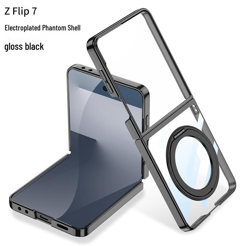 Samsung Z Flip7 Case with Folding Magsafe Rotating Ring Holder and Window Protection