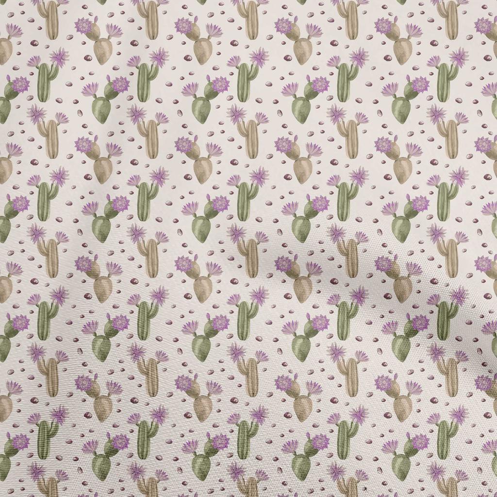 oneOone Cotton Flex Light Beige Fabric Cactus Craft Projects Decor Fabric Printed By The Yard 40 Inch