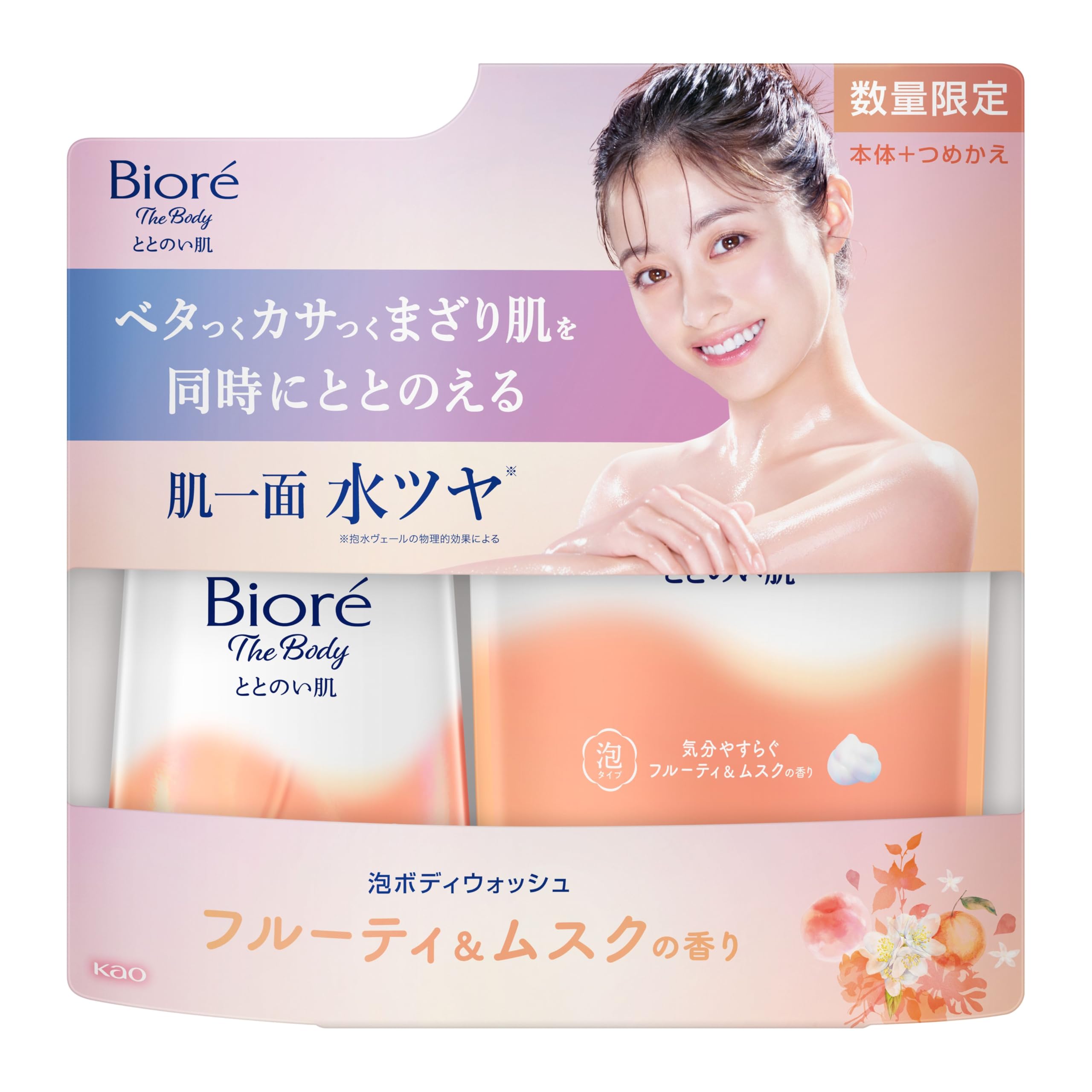 

Biore the Body Totonoihada Фруктово-мускусный аромат Набор с помпой и сменным блоком 920 мл Гель для душа & +