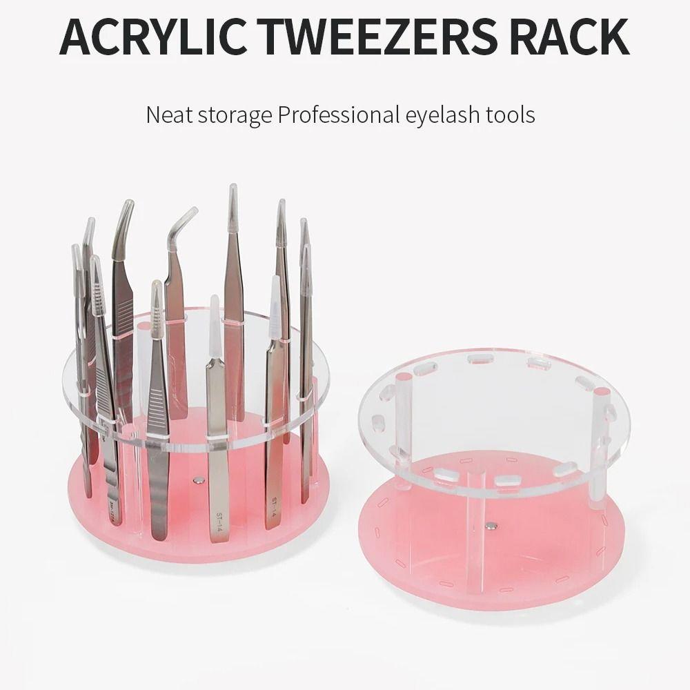 12 Holes Lash Tweezers Stand 360° Rotate Tweezer Storage Box Beauty Salon