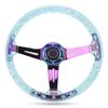 14in Car Steering Wheel Logo Horn Button Accessories Modification Fit for ATV Kart UTVPurple