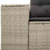 Vidaxl Garden Sofa With Cushions, 2-Seater, Light Grey, Poly Rattan