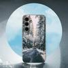 Landscape Winter Light Luxury Black Phone Case For Samsung Galaxy S23 S24 S25 Ultra S22 Plus S21