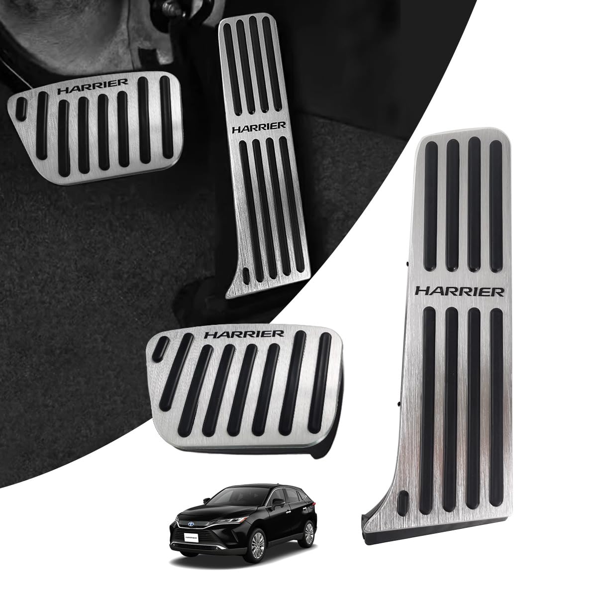 

Накладки на педали MiJuduo для Toyota Harrier 80 (Рестайлинг после 2022 года), Алюминий и резина, Противоскользящий, Легкая установка, Комплект из 2 частей [Модель Harrier 80]