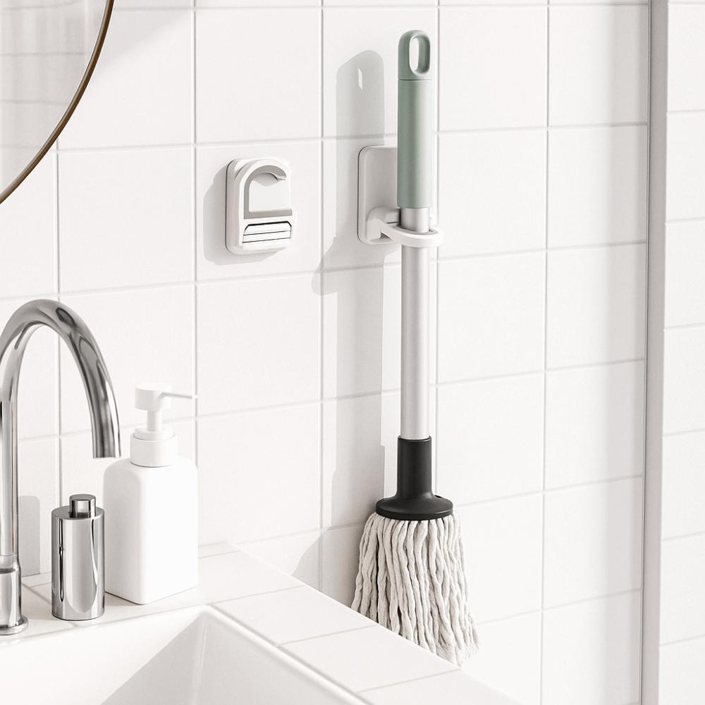 3 Stück Selbstklebender Besenhalter Wandmontierter Besen Mopp Clip Besenbürsten Organizer Küche