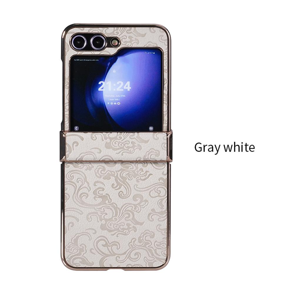 

Retro Dargon PU Leather Case for Samsung Galaxy Z Flip 6 3 4 5 Flip6 ZFlip 5 Business Plating PC Hinge Protection Phone Cover For Samsung Z Flip 5
