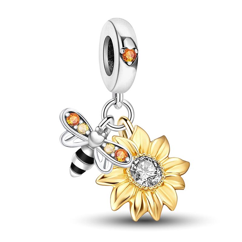 Original Copper Charms Beads Glowing Luminous Bee Firefly Butterfly Pendant For Bracelet Bangle Charm Diy Jewelry