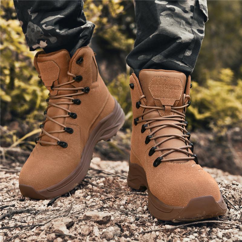 Outdoor Men Hiking Shoes Anti-slip Lace-up Breathable Wear-resistant High-top Boots Men Lace-up Low-top Casual Sports Shoes Men
