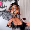 Witch Costume Women Halloween Cosplay Dress Set With Accessories Sexy Role Play Outfit Party Anime Convention