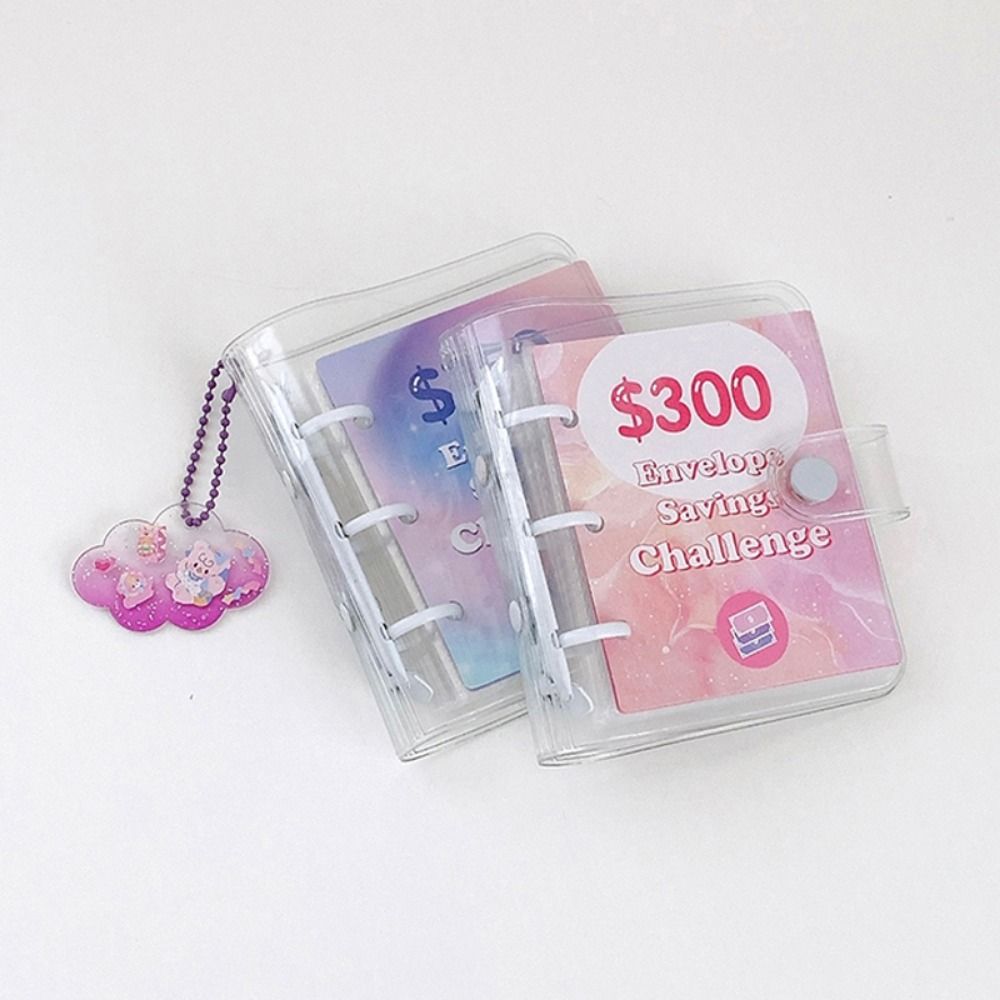

Transparent Envelope Challenge Binder Loose Leaf Mini Budget Binder Savings Challenge Binder Gift style 3