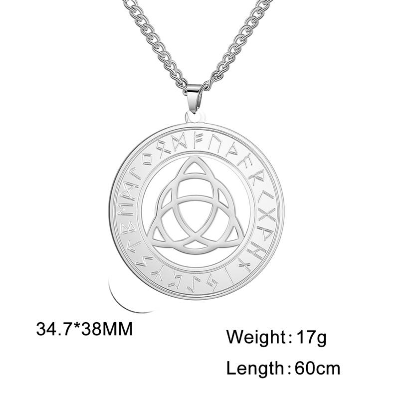 Vintage Viking Rune Compass Pendant Necklace for Men Stainless Steel Jewelry Gifts Collar Hombre Amulet Accessories