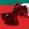 Button Xmas Barrettes Snowflake Velvet Bow Hairpin Exquisite Christmas Hair Clip  Christmas