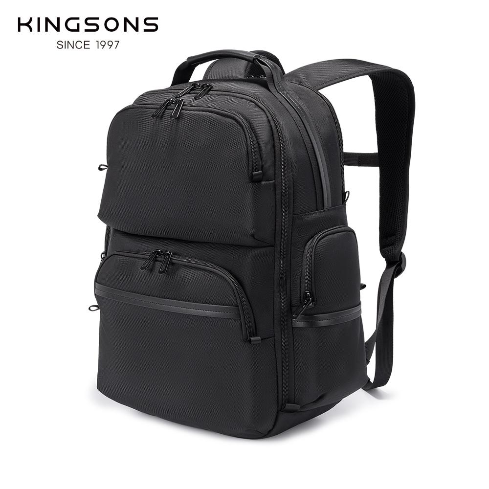 Men's Backpack Kingsons Waterproof Polyester Business Commuting Daypack  23L with Luggage Strap Fits 15.6" Laptop & 12.9" Tablet