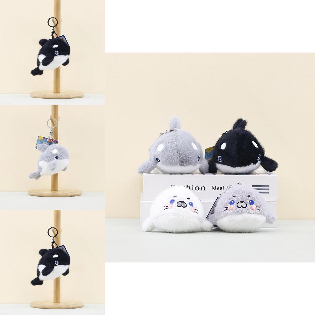Entzückende Plüschwal- und Seehund-Schlüsselanhänger-Accessoires Weiche Stofftier-Spielzeuge