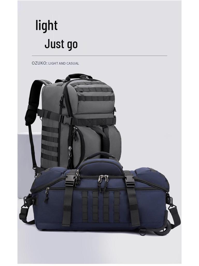 Foldable Cross-Border Wheeled Backpack: Multifunctional Travel & Sports Bag for Men and Women
