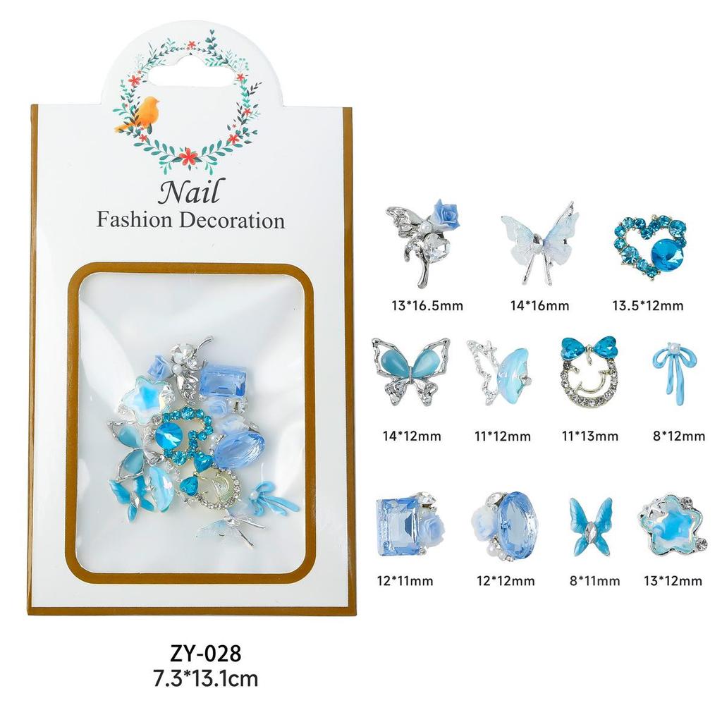 Nail Art Accessories: Alloy Rhinestone Set with Bow, Heart, Fishtail DIY Decorations