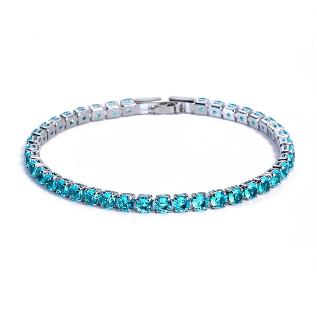 2022 New Fashion Free Shipping Copper Alloy Gold Plated 4MM Cubic Zirconia CZ Diamond Charm Tennis Bracelet for Women