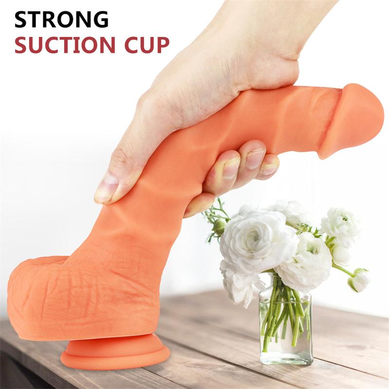 Female Adult Products Silicone Soft Manual Simulation Penis with Suction Cup Masturbation Device Fake Penis Guard Stick